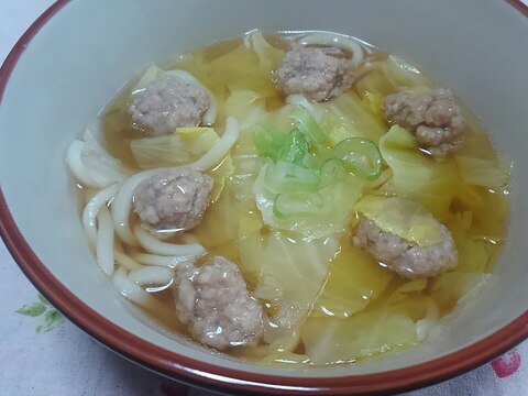 肉団子とキャベツのうどん☆